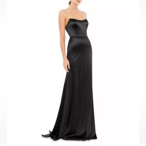 Mac Duggal Black Charmeuse Gown